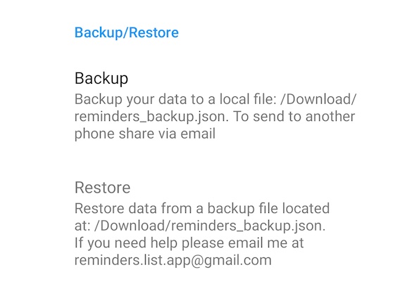 Manual backup/restore