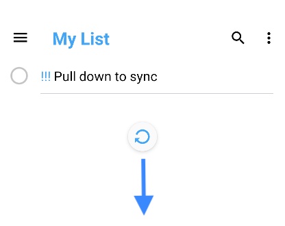 Pull down to sync